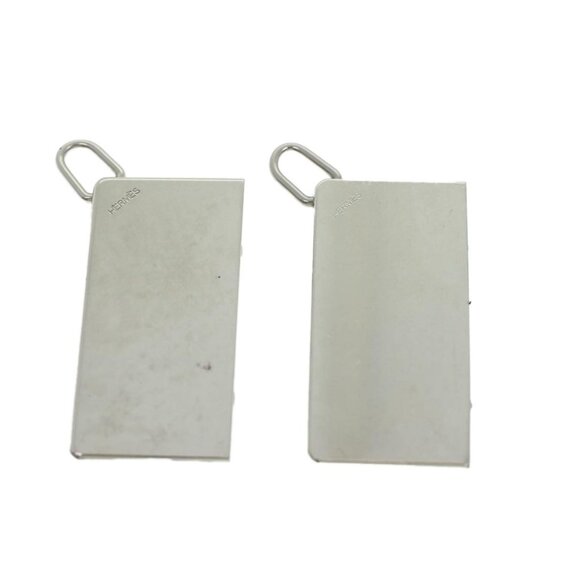 HERMES Necklace Charm Metal 2Set Silver Auth - Picture 9 of 11